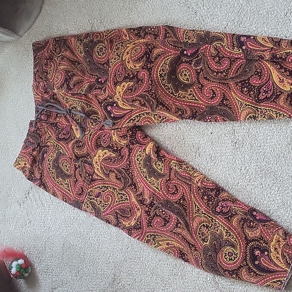 Free People Pull On Paisley Ankle Pants